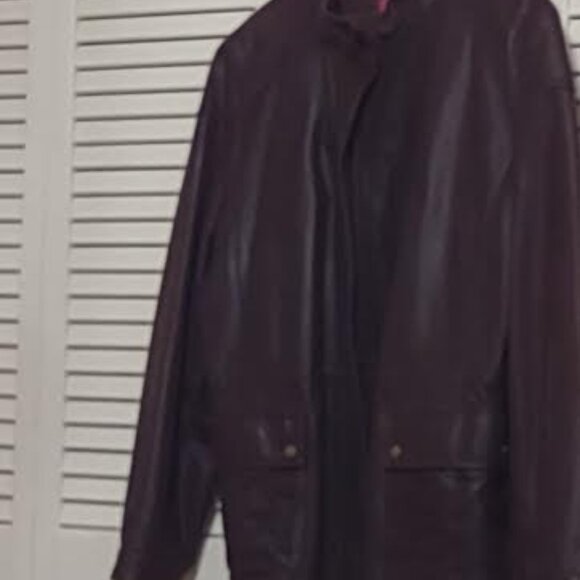 Cole Haan All leather Bomber Jacket - Picture 1 of 9